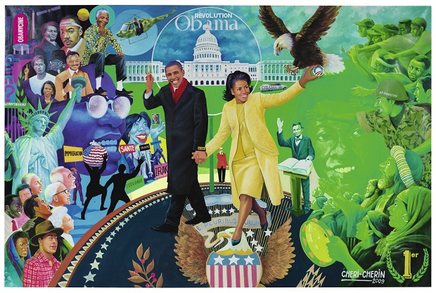 Cheri Cherin_Obama Revolution_2009_Acrylic and oil on canvas_200 x 3 x 300cm