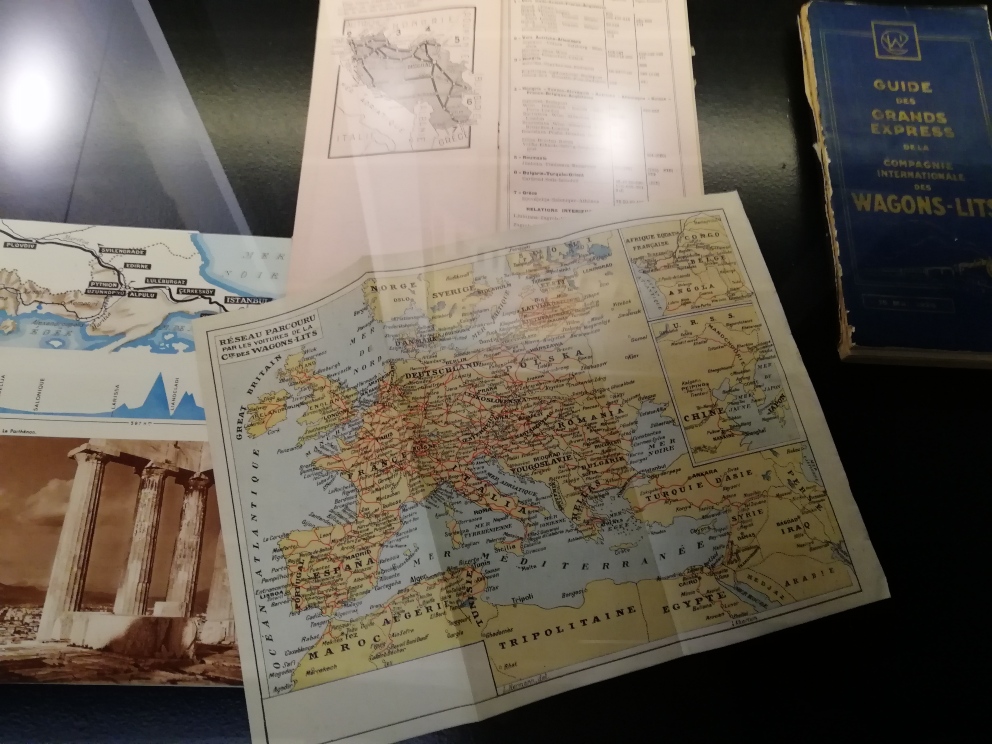 Orient Express maps and tourist guides at Train World (c) Sarah Crew