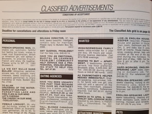 The Bulletin classified ads