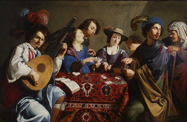 Theodoor Rombouts, 'Card Game with Theorbo Player', ca 1635-37, (c)The National Museum, Warschau