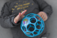 Illustration picture shows a baby playing with a ball Friday 27 March 2020 in Brussels. (BELGA PHOTO LAURIE DIEFFEMBACQ)