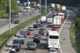 BRUSSELS, BELGIUM: Illustration picture shows cars, trucks and caravans in the traffic jams on the Ring of Brussels as the Easter weekend begins in 2011 (BELGA PHOTO BRUNO FAHY)