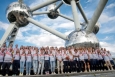 Belgium's Olympic athletes gather at the Atomium in Brussels