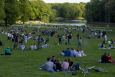 Image shows people enjoying the summer in Bois de la Cambre - Ter Kamerenbos in Brussels, May 2021. (BELGA PHOTO NICOLAS MAETERLINCK)