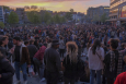 Illustration picture shows the Place Flagey - Flageyplein, in Ixelles-Elsene, as people came to celebrate the reopening of the outside terraces of bars and restaurants, Saturday 08 May 2021, in Brussels. (BELGA PHOTO NICOLAS MAETERLINCK)