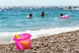 A seaside scene of swimmers on summer holiday (Max Pixels/Free licence)