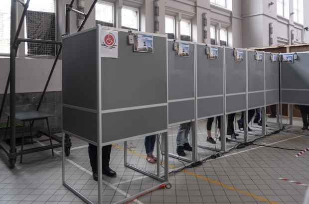 Illustration picture shows voting ballots at a polling station in Koekelberg, Brussels, Sunday 26 May 2019, during the regional, federal and European elections (BELGA PHOTO HATIM KAGHAT)