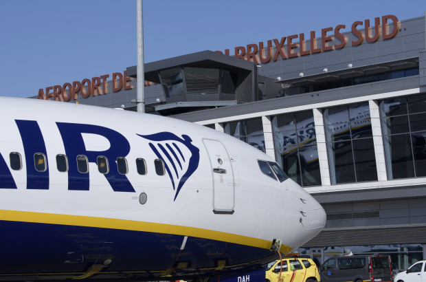 Illustration picture shows Ryanair planes at Brussels South Airport, in Gosselies, Charleroi, Friday 10 April 2020. (BELGA PHOTO POOL CHRISTOPHE LICOPPE)