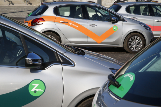 Car sharing vehicles from the company Zipcar in Brussels (BELGA PHOTO THIERRY ROGE)