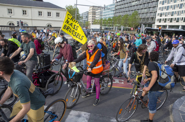 Illustration picture shows a protest action of the Critical Mass movement, urging for better bicycle infrastructure, Friday 28 May 2021 in the city centre of Brussels. (BELGA PHOTO NICOLAS MAETERLINCK)