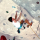 A climber tackles an indoor climbing wall. The new Brussels sports centre will have climbing facilities, amongst other training options. (BELGA PHOTO)