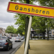 Illustration shows the name of the Ganshoren municipality on a road sign. The municipality comes bottom on a list of allocations paid from the budget of the Brussels Region. (BELGA PHOTO THIERRY ROGE)