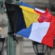 Illustration shows Belgian and French flags before a state visit of the French President to Belgium in 2018. (BELGA PHOTO BENOIT DOPPAGNE)