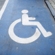 Picture shows a Disabled persons parking space marked on the ground in the streets of Brussels (BELGA PHOTO JONAS HAMERS)