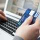 This illustration picture shows online payment with a Belgian credit card (BELGA PHOTO JONAS HAMERS)