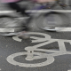 Illustration picture shows a bicycle travelling along a cycle lane in central Brussels (BELGA PHOTO LAURIE DIEFFEMBACQ)